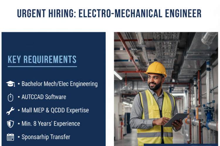 Urgent Electro-Mechanical Engineer Role in Qatar 